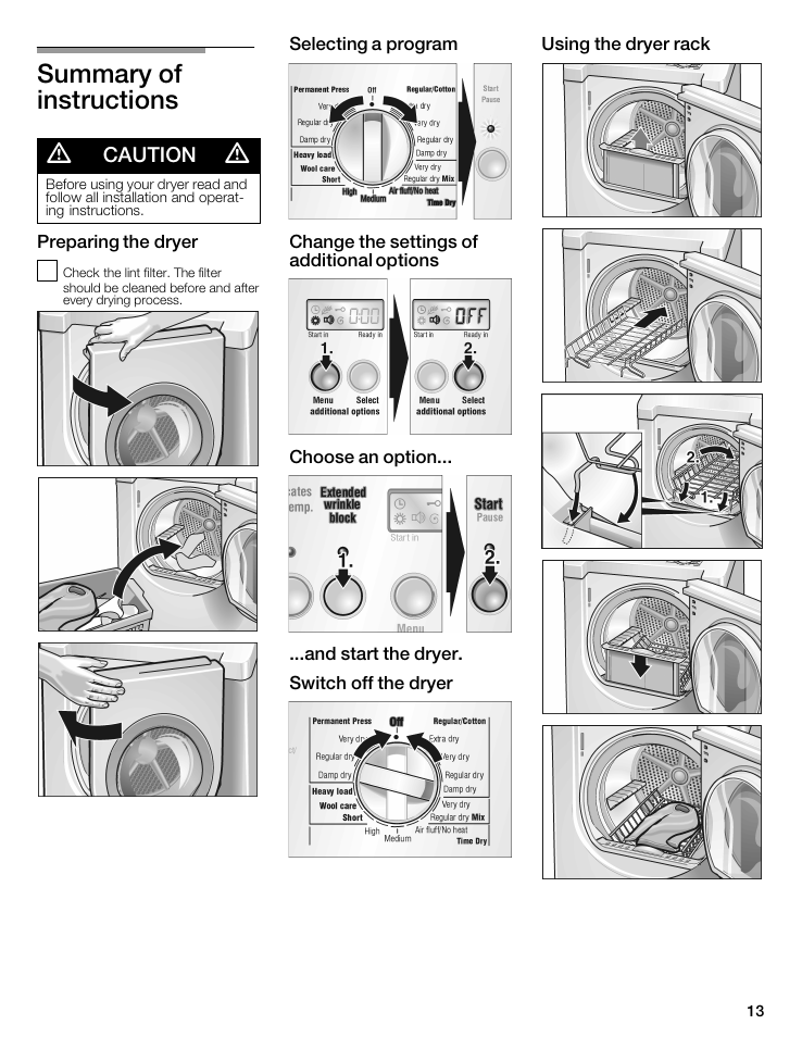 Summary of instructions d | Bosch WTMC6521UC User Manual | Page 13 / 80