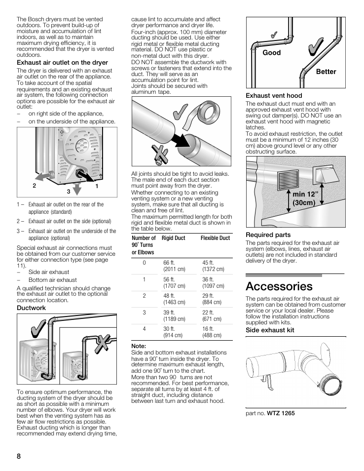 Accessories | Bosch WTMC6521UC User Manual | Page 8 / 80