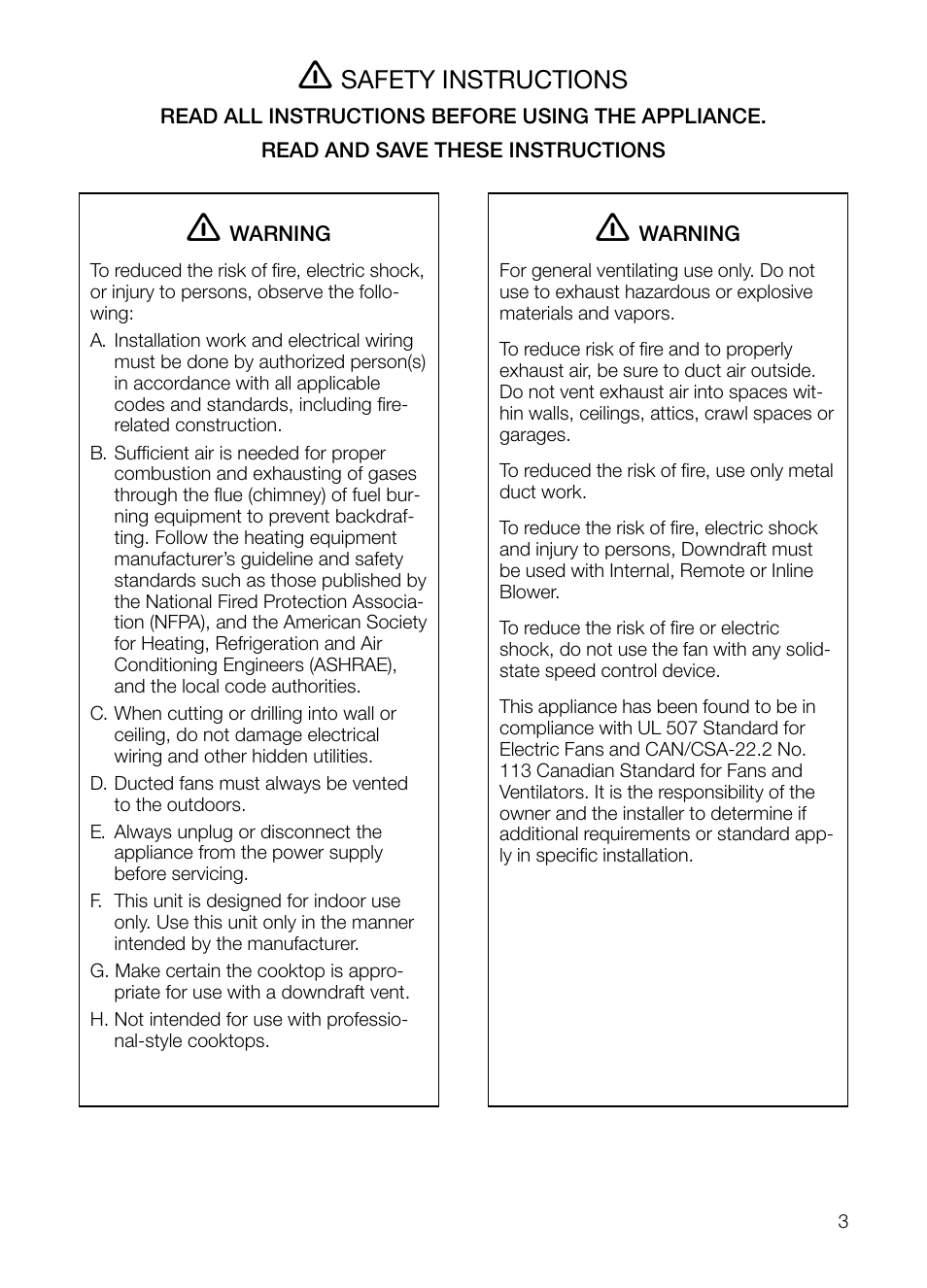 Safety instructions | Bosch DHD Model User Manual | Page 3 / 48
