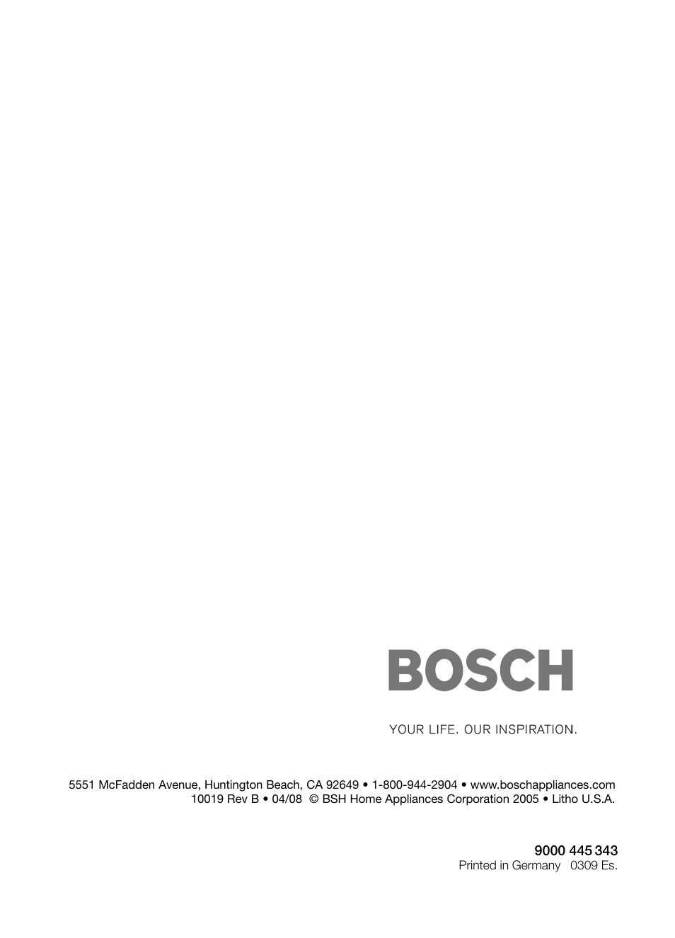 Bosch DHD Model User Manual | Page 48 / 48