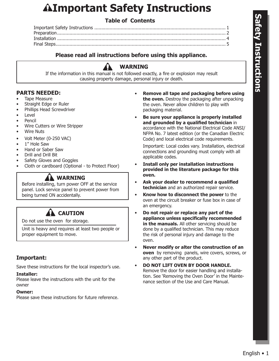 Important safety instructions | Bosch BOSCH WALL OVENS User Manual | Page 3 / 20