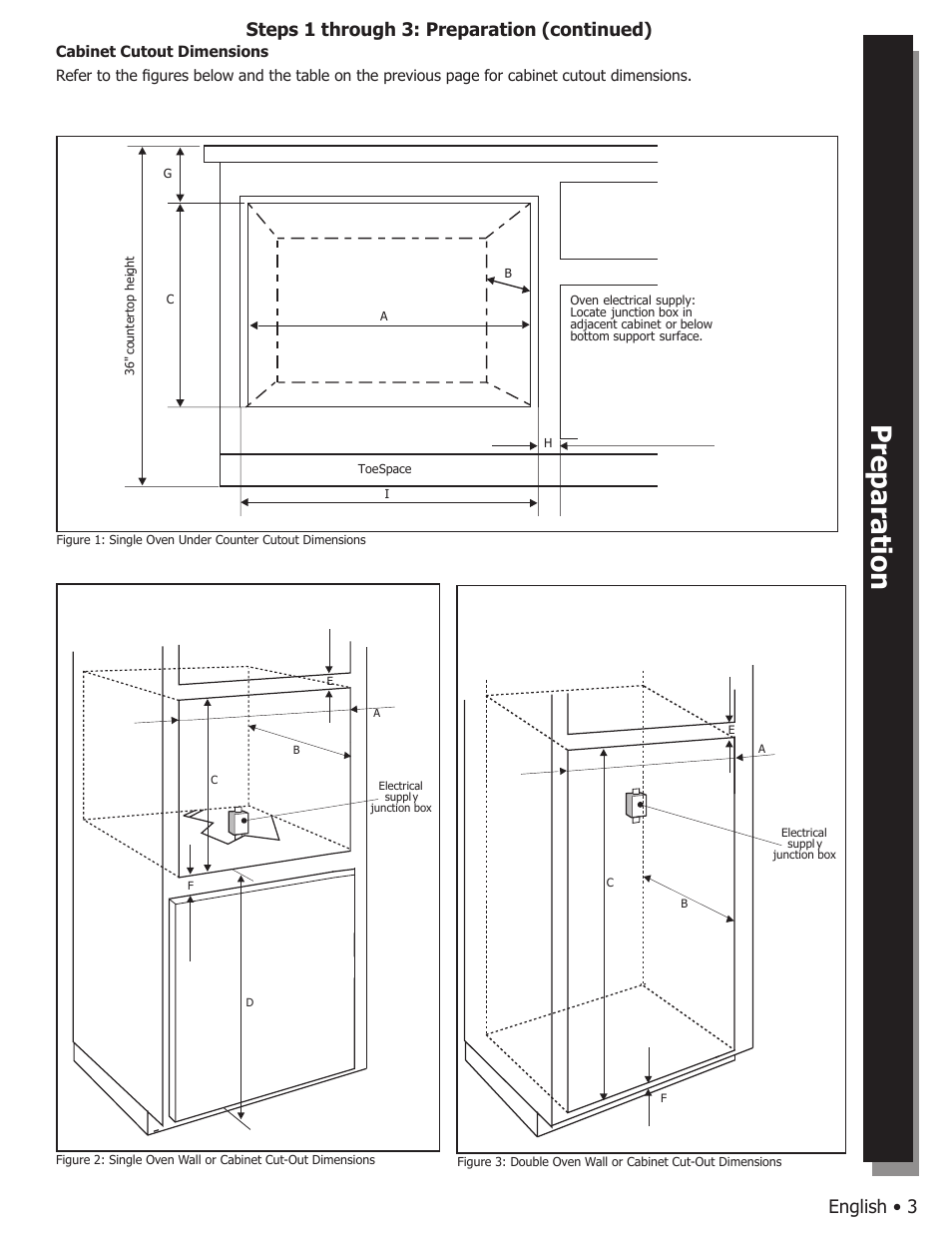 English • 3, Steps 1 through 3: preparation (continued) | Bosch BOSCH WALL OVENS User Manual | Page 5 / 20