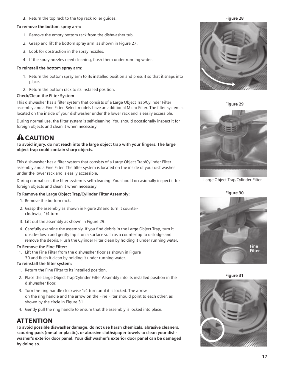 Caution, Attention | Bosch SHE44C User Manual | Page 17 / 22