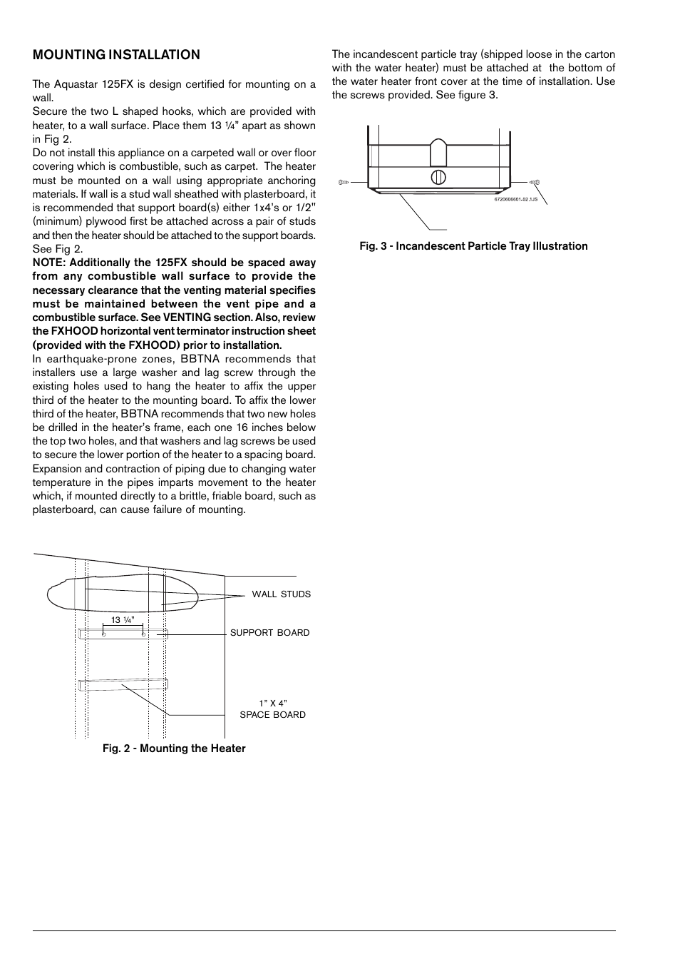 Mounting installation | Bosch 125FX NG User Manual | Page 6 / 24