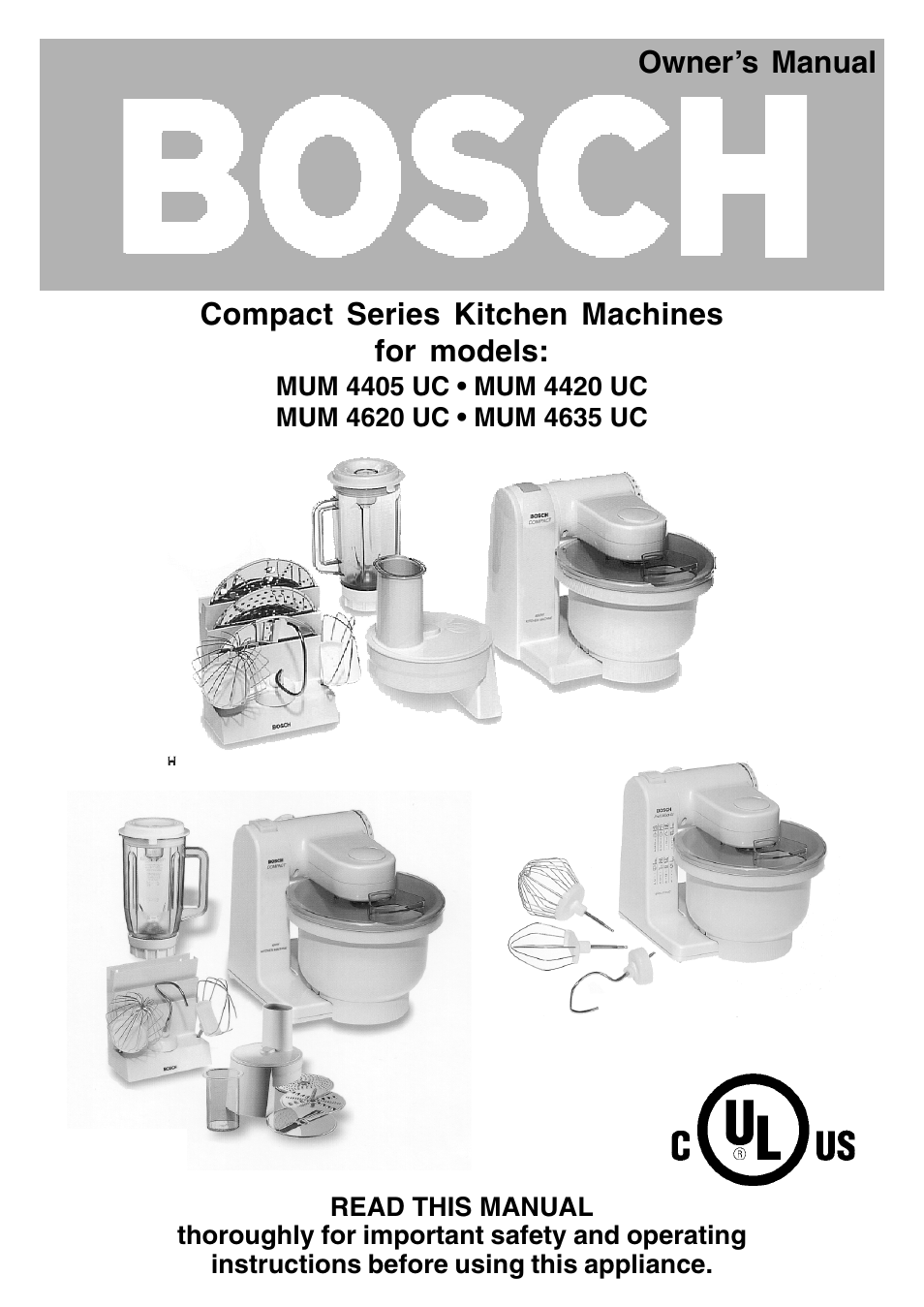 Bosch MUM 4405 UC User Manual | 24 pages