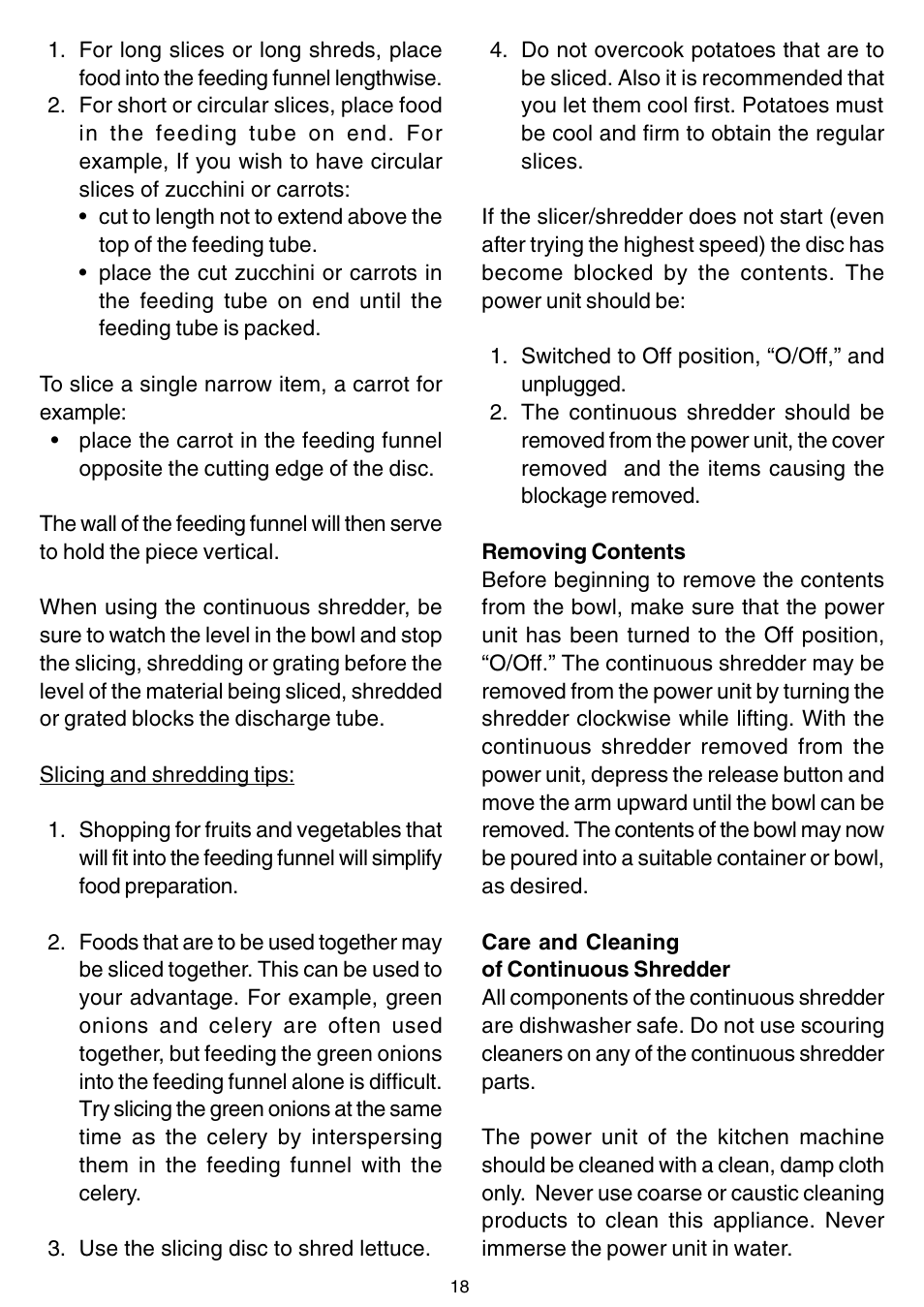 Bosch MUM 4405 UC User Manual | Page 18 / 24