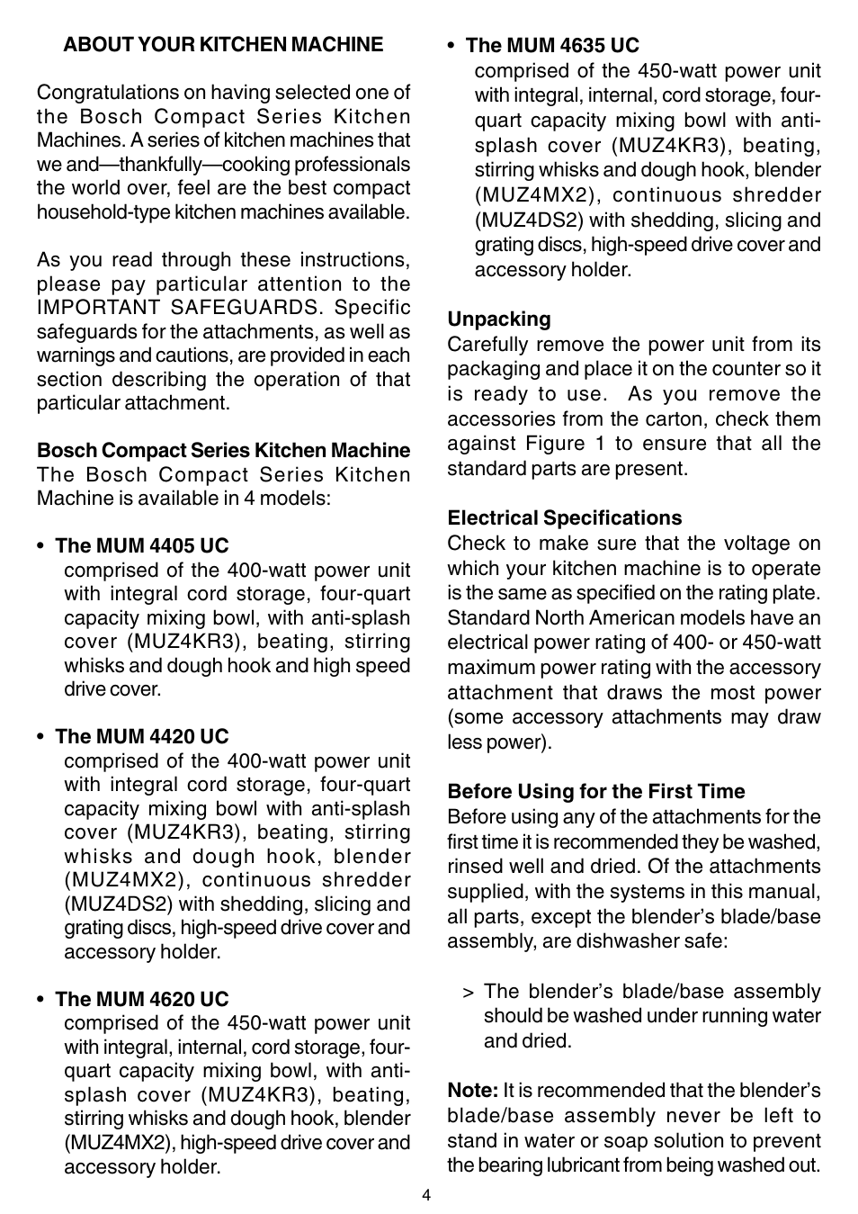 Bosch MUM 4405 UC User Manual | Page 4 / 24