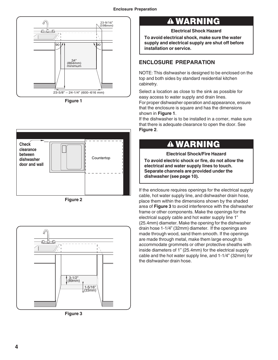 Warning, 4enclosure preparation | Bosch 9000063716 (8504) User Manual | Page 6 / 54