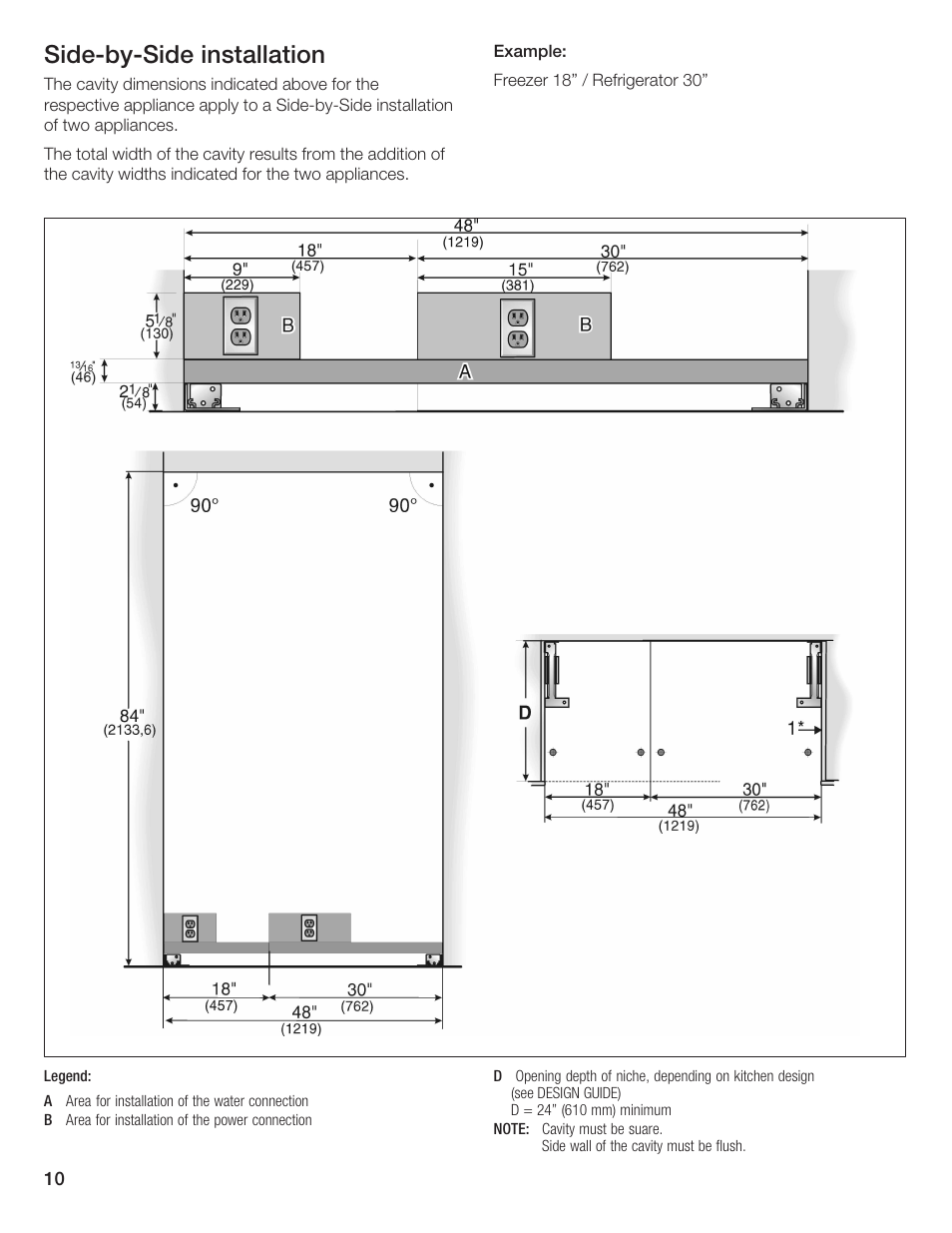 Sidećbyćside installation | Bosch 24iw50nsp User Manual | Page 10 / 124
