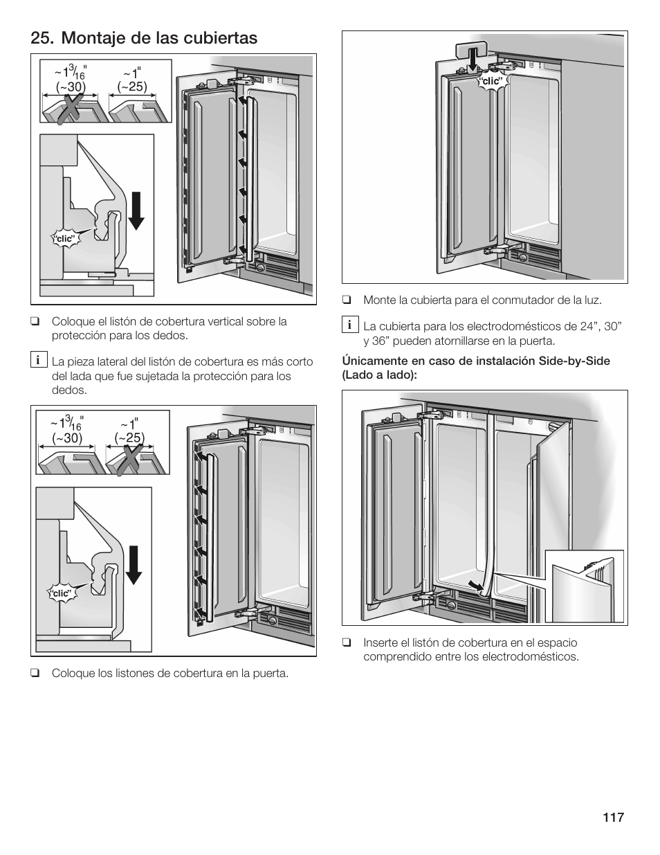 Montaje de las cubiertas | Bosch 24iw50nsp User Manual | Page 117 / 124