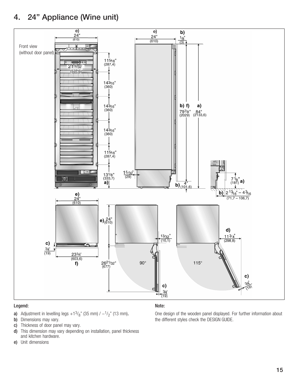 24" appliance (wine unit) | Bosch 24iw50nsp User Manual | Page 15 / 124