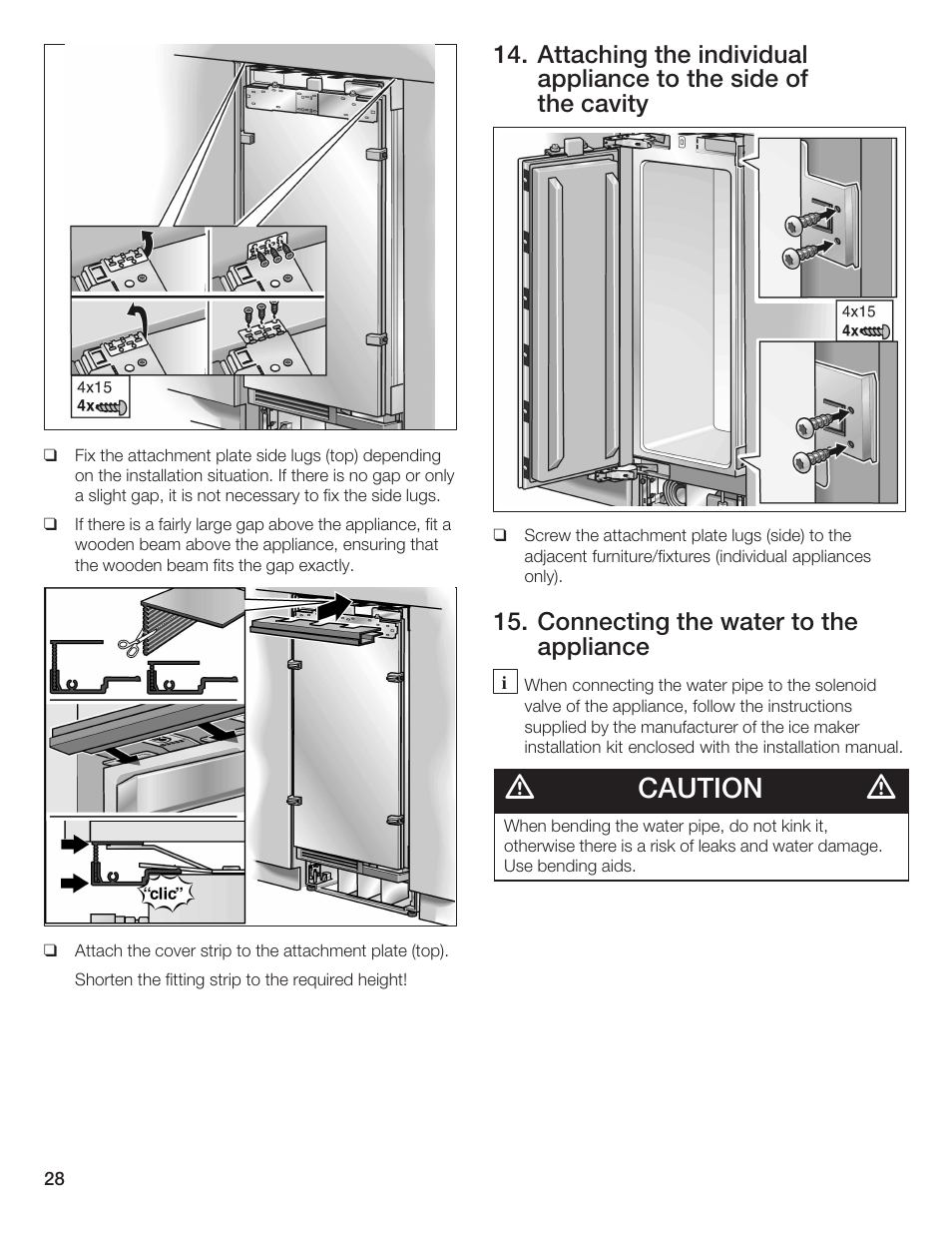 Caution | Bosch 24iw50nsp User Manual | Page 28 / 124