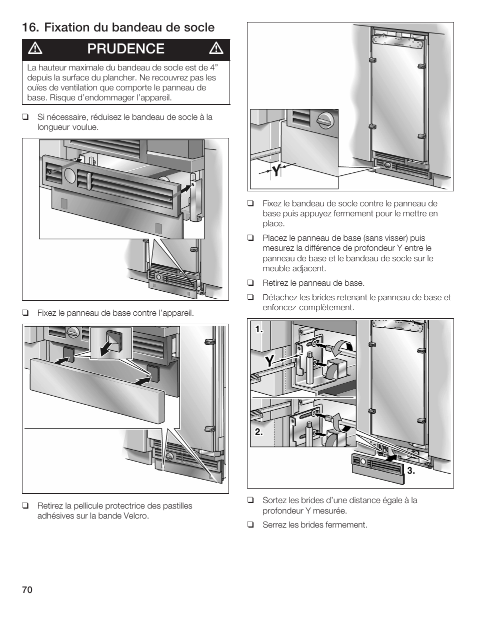 Prudence, Fixation du bandeau de socle | Bosch 24iw50nsp User Manual | Page 70 / 124