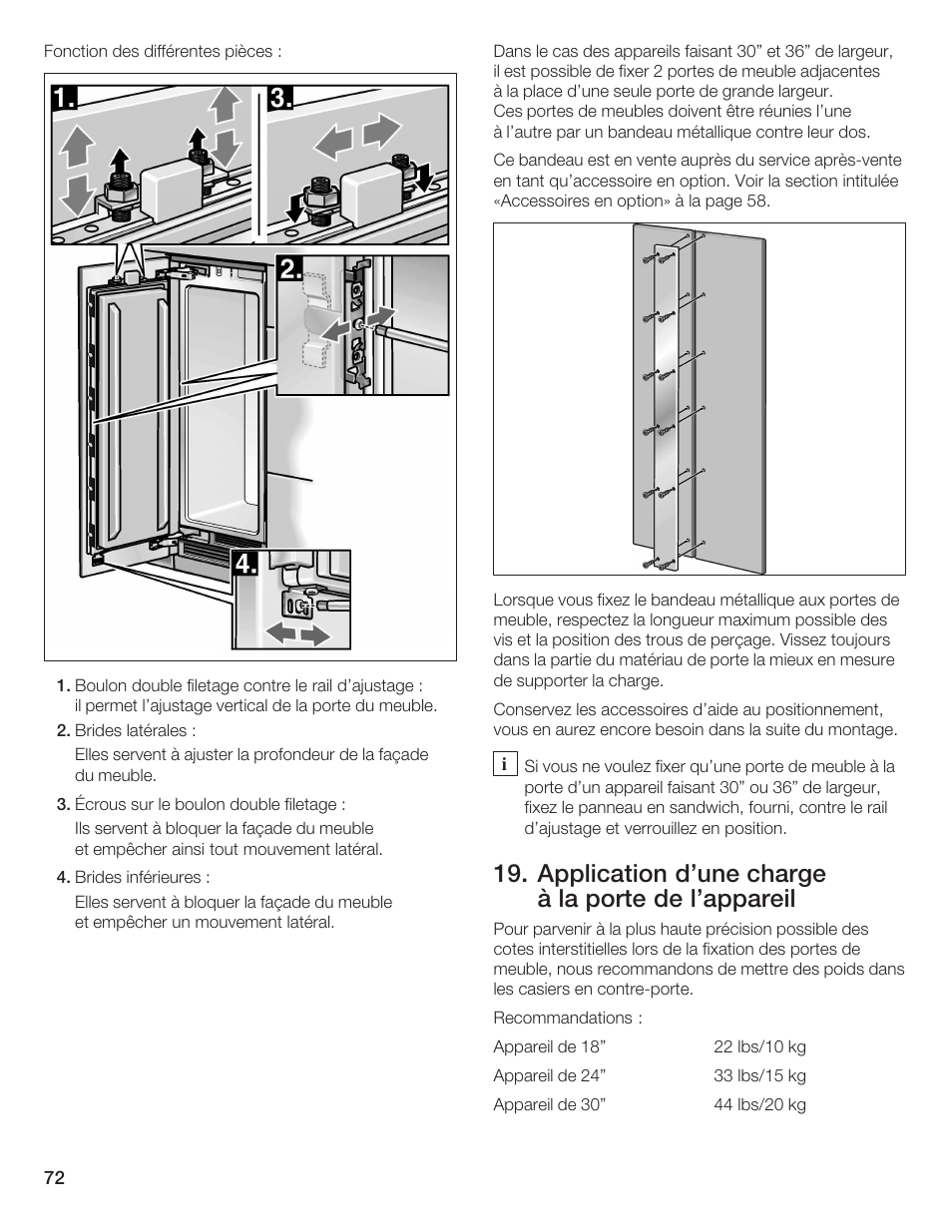 Application d'une charge à la porte de l'appareil | Bosch 24iw50nsp User Manual | Page 72 / 124