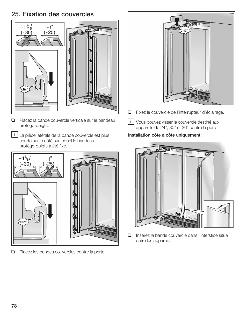 Fixation des couvercles | Bosch 24iw50nsp User Manual | Page 78 / 124