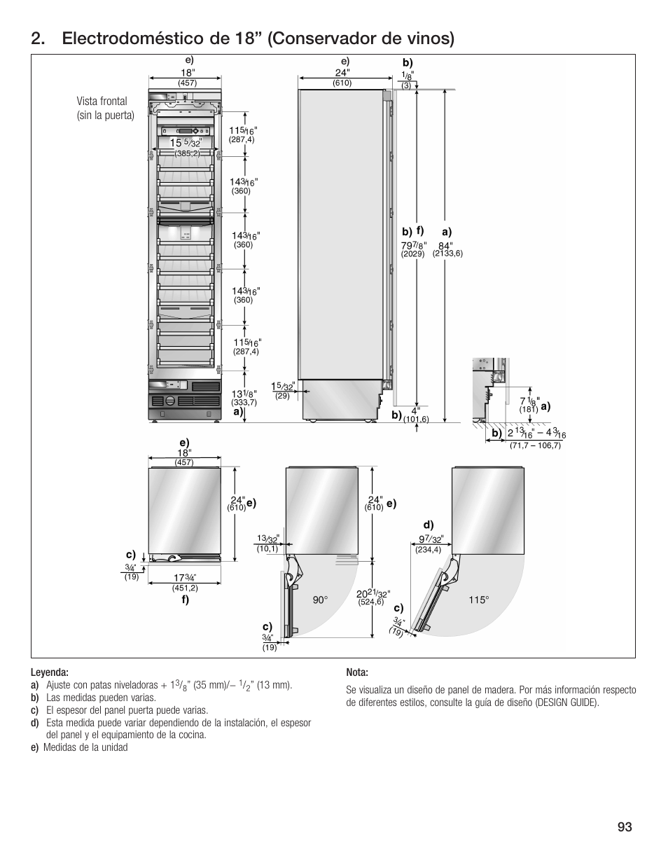 Electrodoméstico de 18" (conservador de vinos) | Bosch 24iw50nsp User Manual | Page 93 / 124