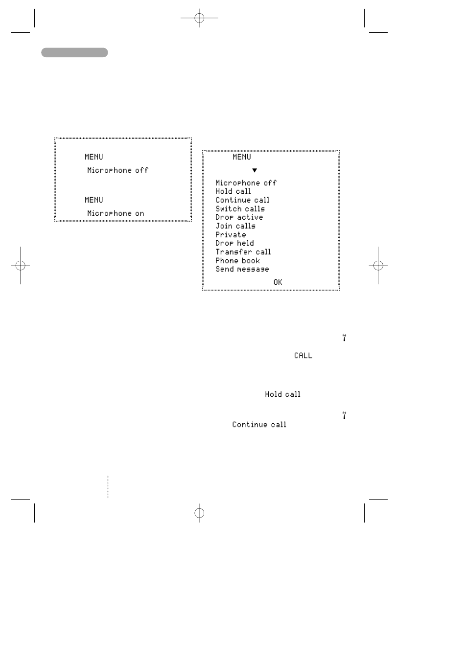 Options when in conversation | Bosch GSM 908 User Manual | Page 11 / 45