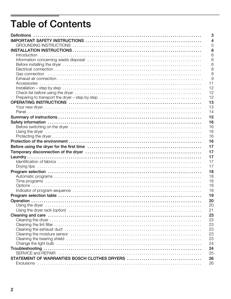 Bosch WTMC 3500UC User Manual | Page 2 / 84