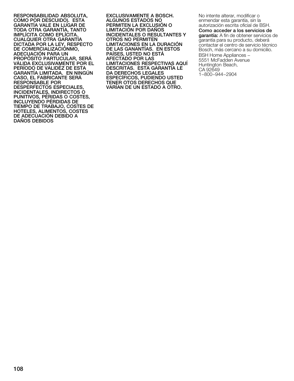 Bosch Nexxt 800 WFMC8401UC User Manual | Page 108 / 112