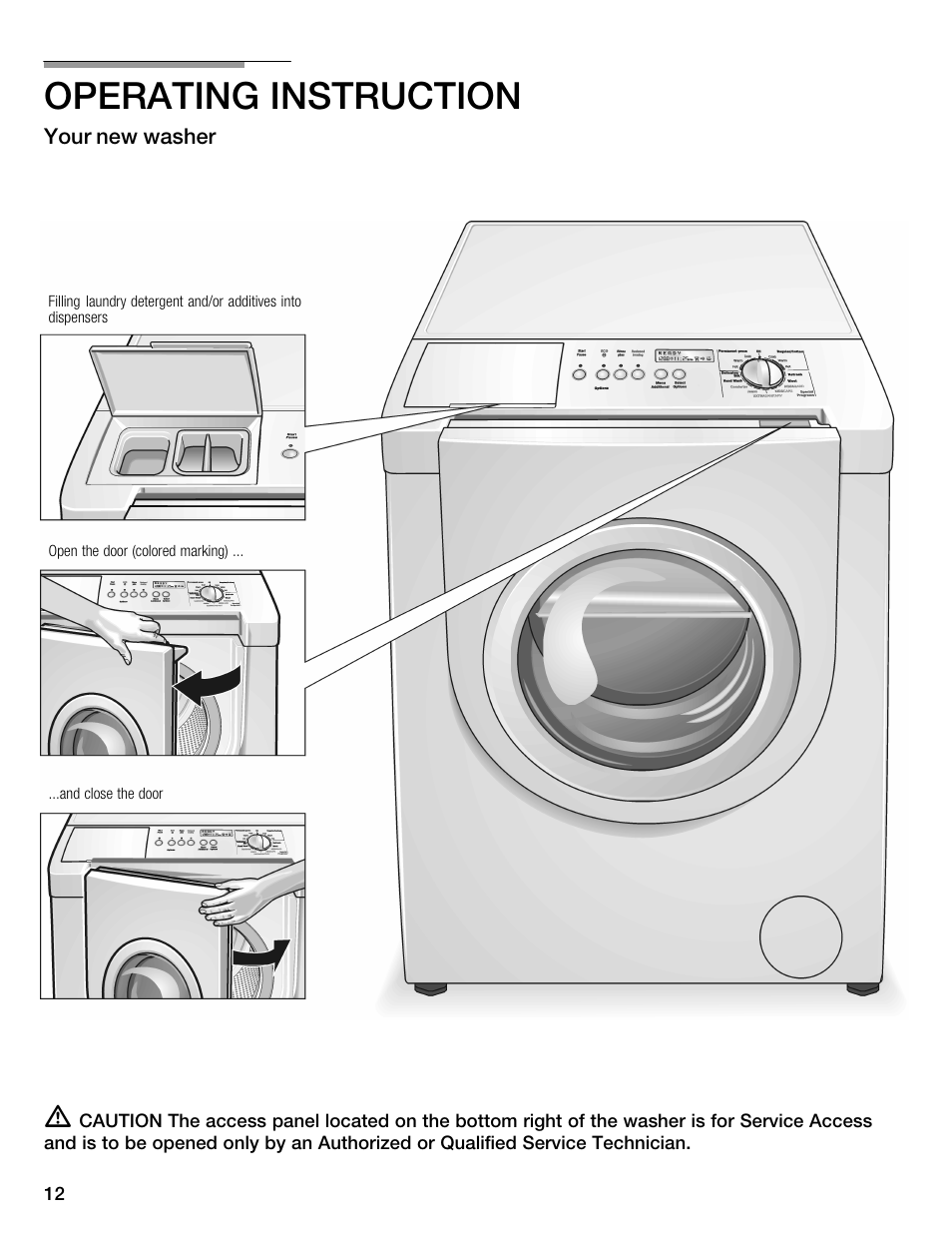 Operating instruction | Bosch Nexxt 800 WFMC8401UC User Manual | Page 12 / 112