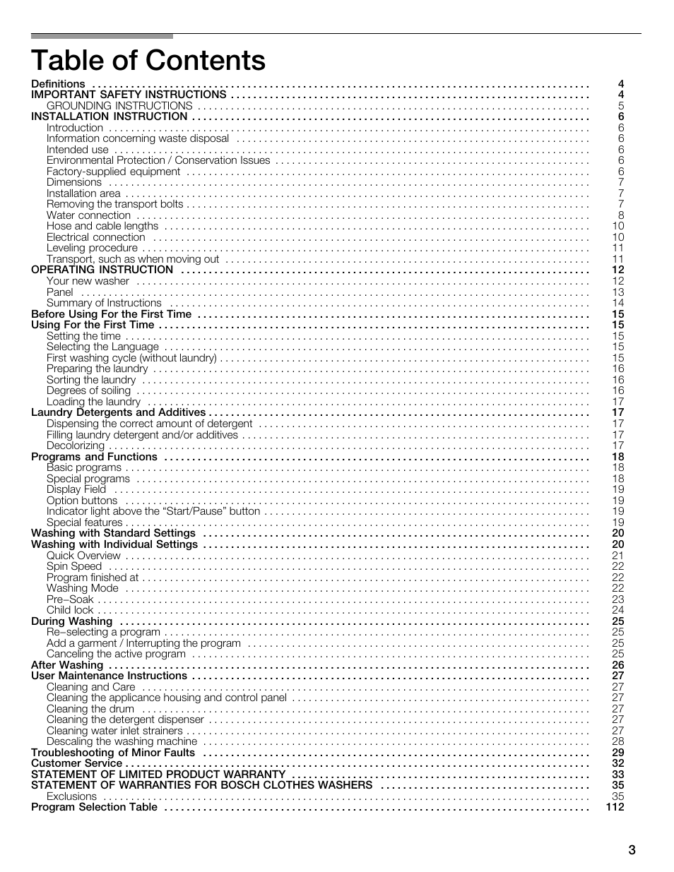 Bosch Nexxt 800 WFMC8401UC User Manual | Page 3 / 112