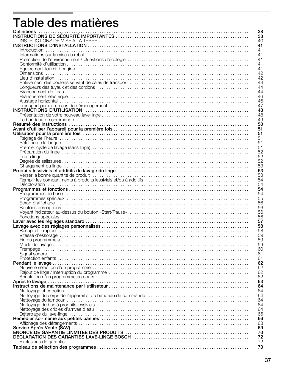 Bosch Nexxt 800 WFMC8401UC User Manual | Page 37 / 112