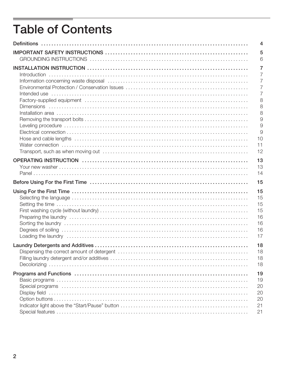 Bosch Lavadora Next Premium User Manual | Page 2 / 124