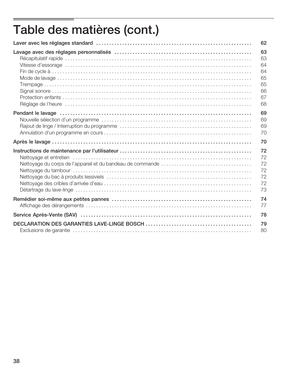 Bosch Lavadora Next Premium User Manual | Page 38 / 124