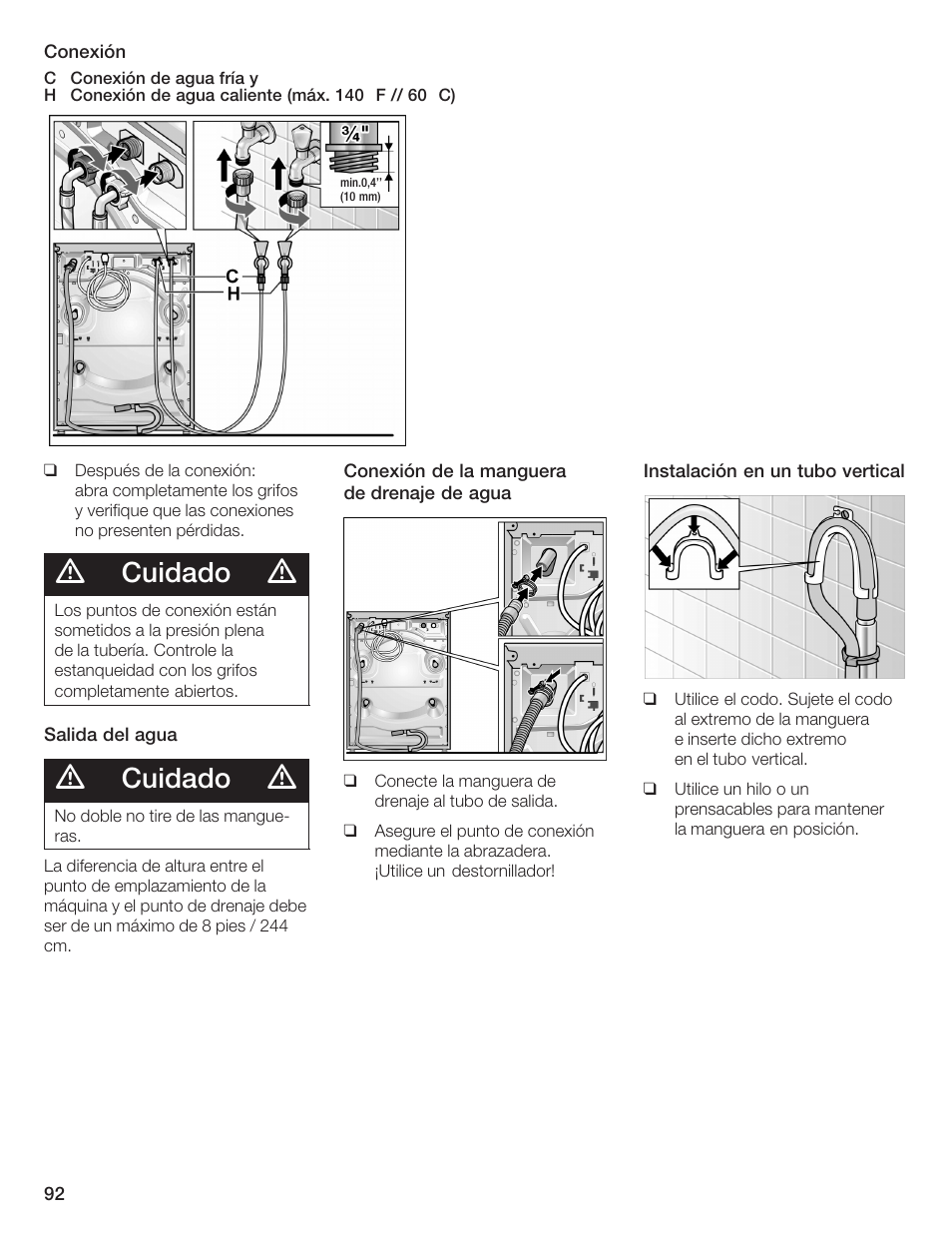 Cuidado | Bosch Lavadora Next Premium User Manual | Page 92 / 124