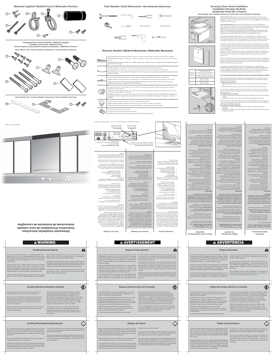 T-15, Avertissement, Advertencia | Warning | Bosch SHE33M02UC User Manual | Page 2 / 2