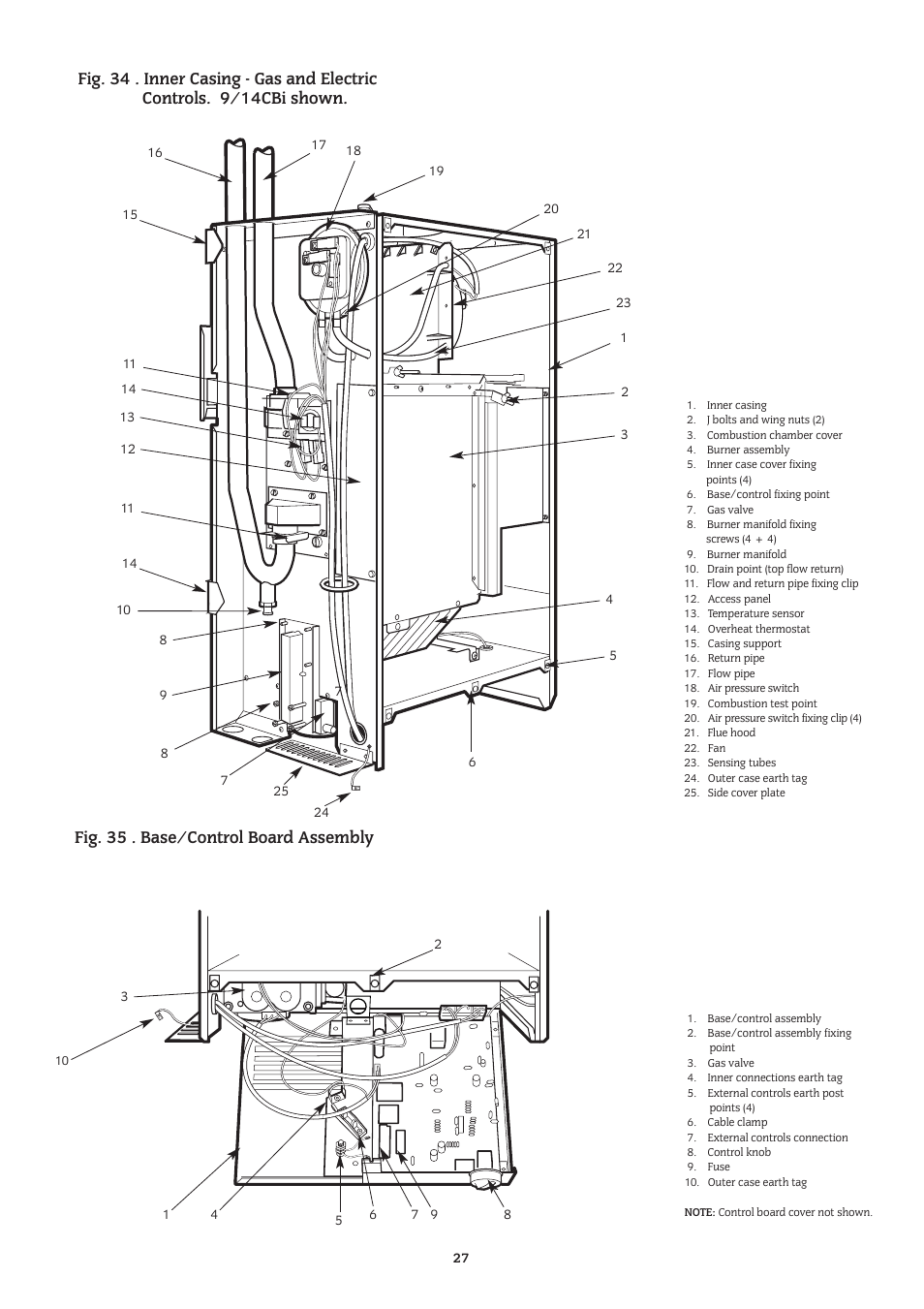 Fig. 35 . base/control board assembly | Bosch 14/19CBI User Manual | Page 27 / 44