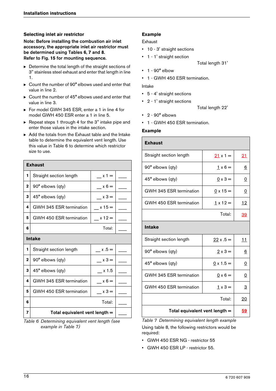 Bosch PROTANKLESS GWH 345/450 ESR User Manual | Page 16 / 40