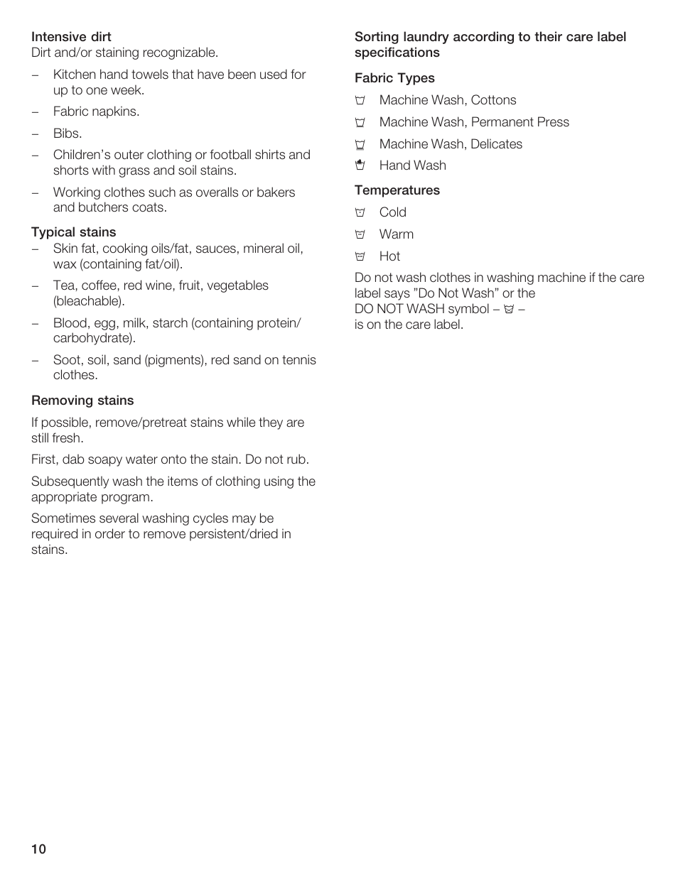 Bosch Axxis+ WFR 2460 User Manual | Page 10 / 48