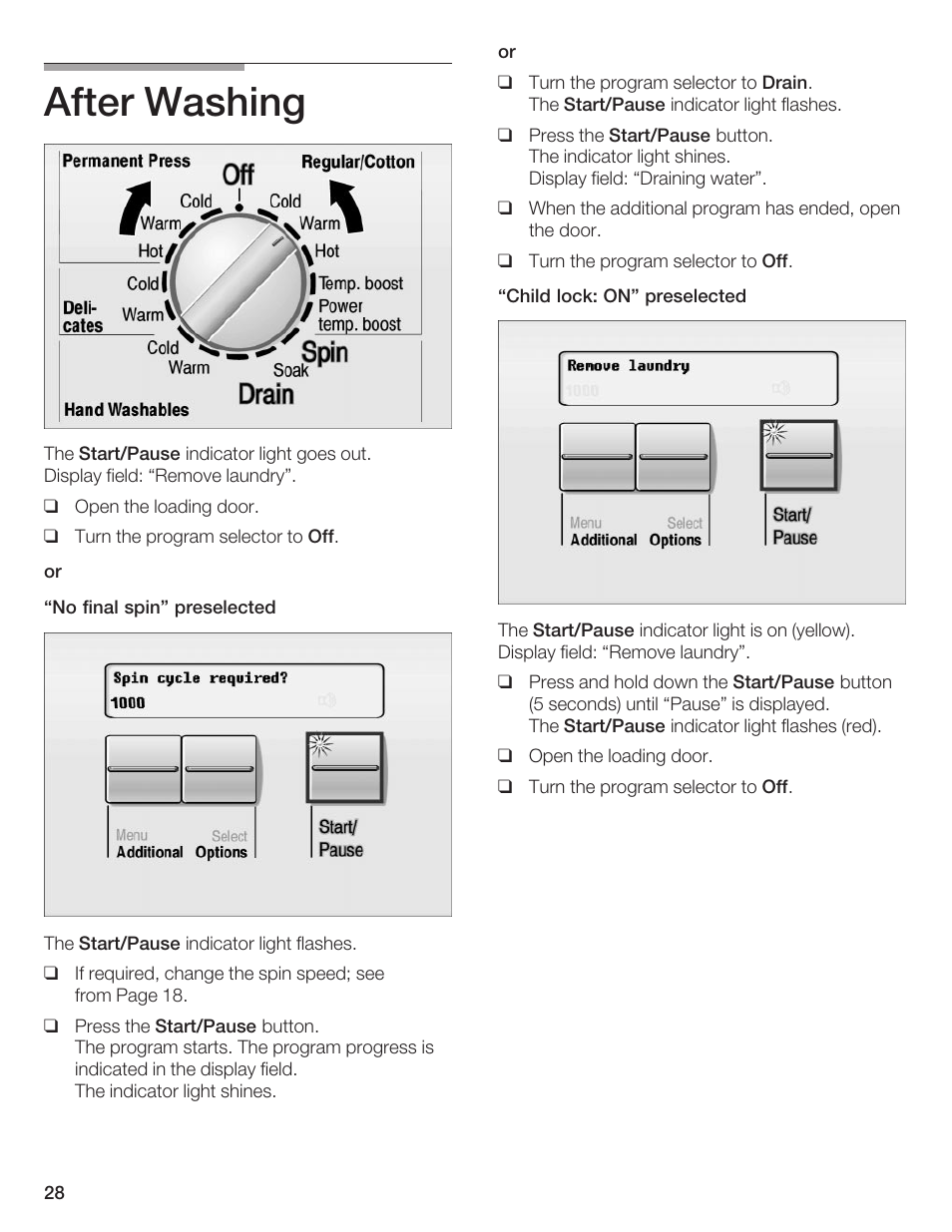 After washing | Bosch Axxis+ WFR 2460 User Manual | Page 28 / 48