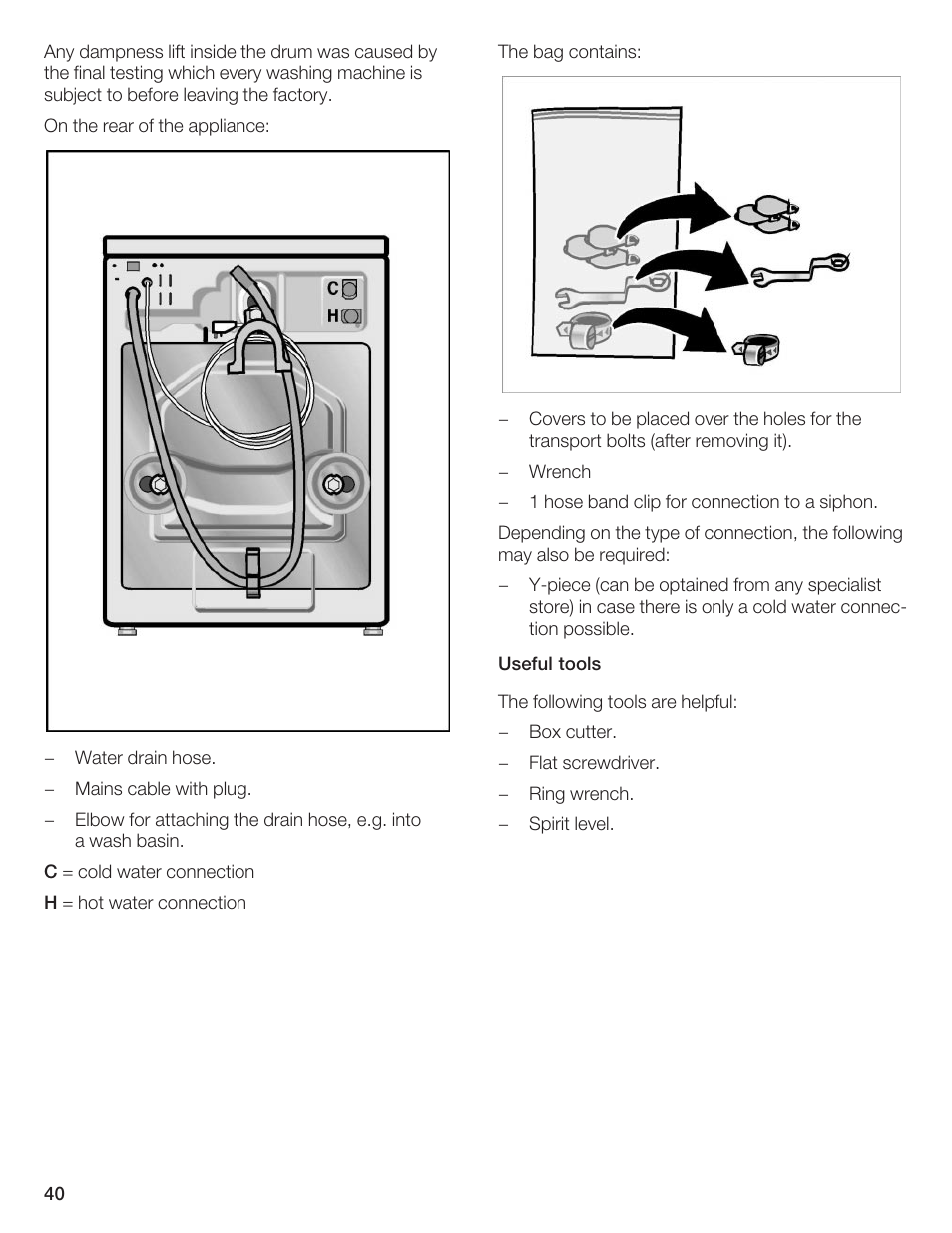 Bosch Axxis+ WFR 2460 User Manual | Page 40 / 48