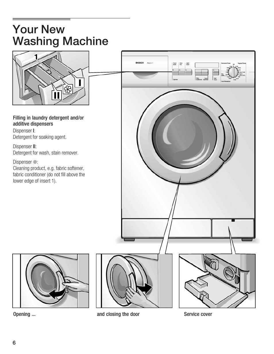 Your new washing machine | Bosch Axxis+ WFR 2460 User Manual | Page 6 / 48