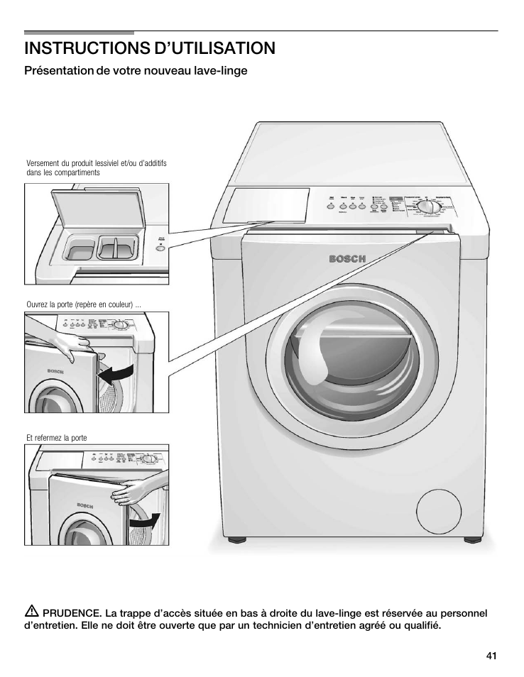 Instructions d'utilisation | Bosch WFMC8400UC User Manual | Page 41 / 96