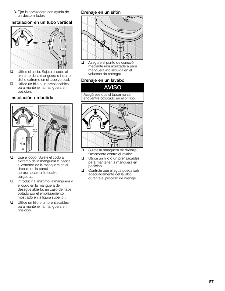 Aviso | Bosch WFMC8400UC User Manual | Page 67 / 96