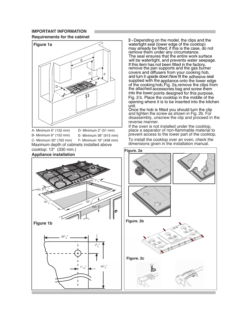 Requirements for the cabinet | Bosch PGL985UC User Manual | Page 19 / 65