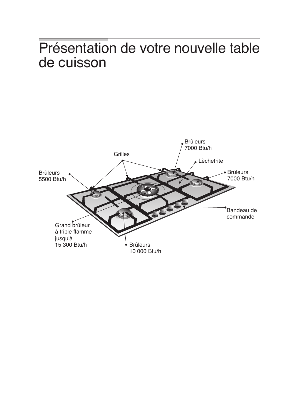 Présentation de votre nouvelle table de cuisson | Bosch PGL985UC User Manual | Page 33 / 65