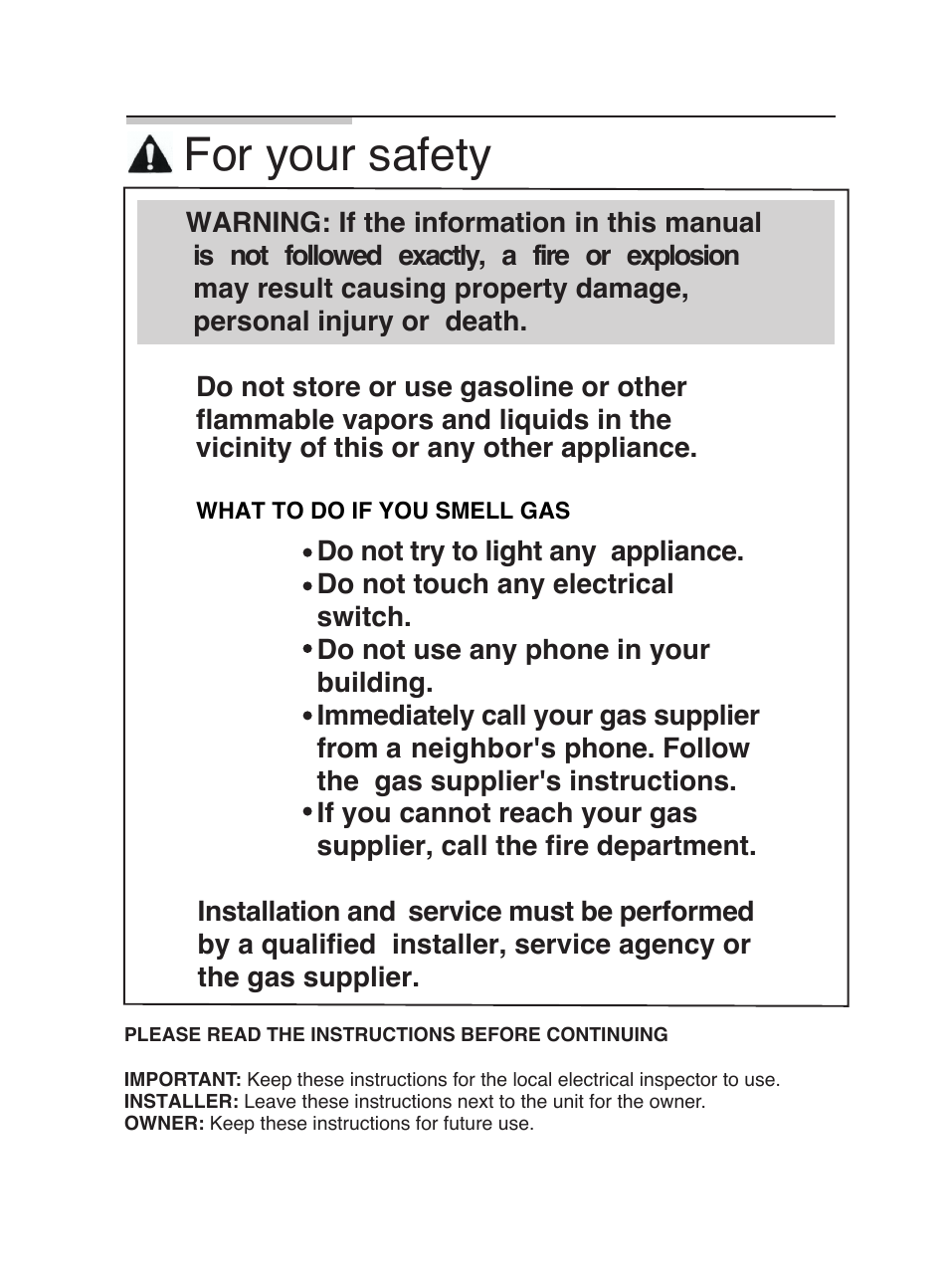 For your safety | Bosch PGL985UC User Manual | Page 5 / 65