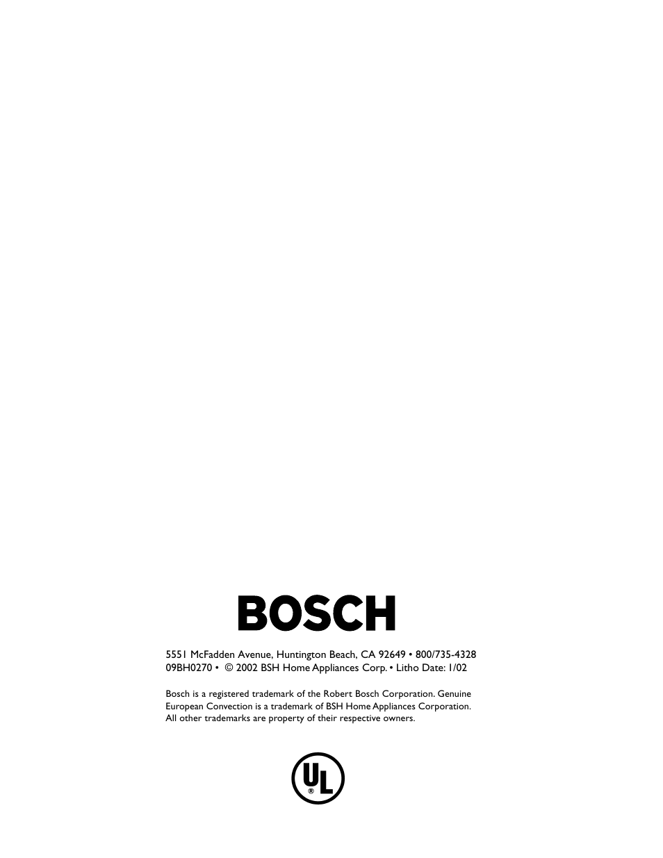 Bosch HBL 75 User Manual | Page 44 / 44