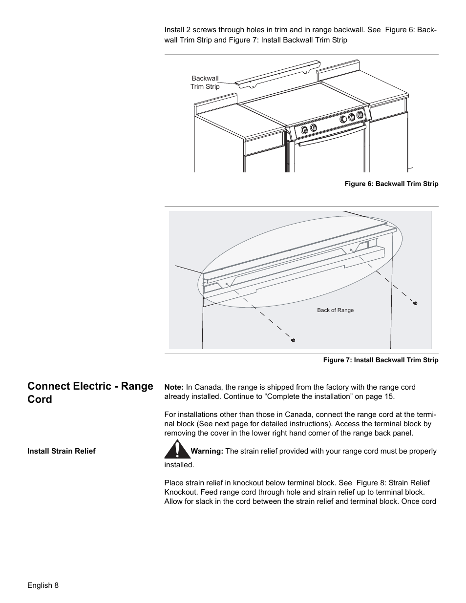 Connect electric - range cord, Install strain relief | Bosch BOSCH OVEN User Manual | Page 10 / 56