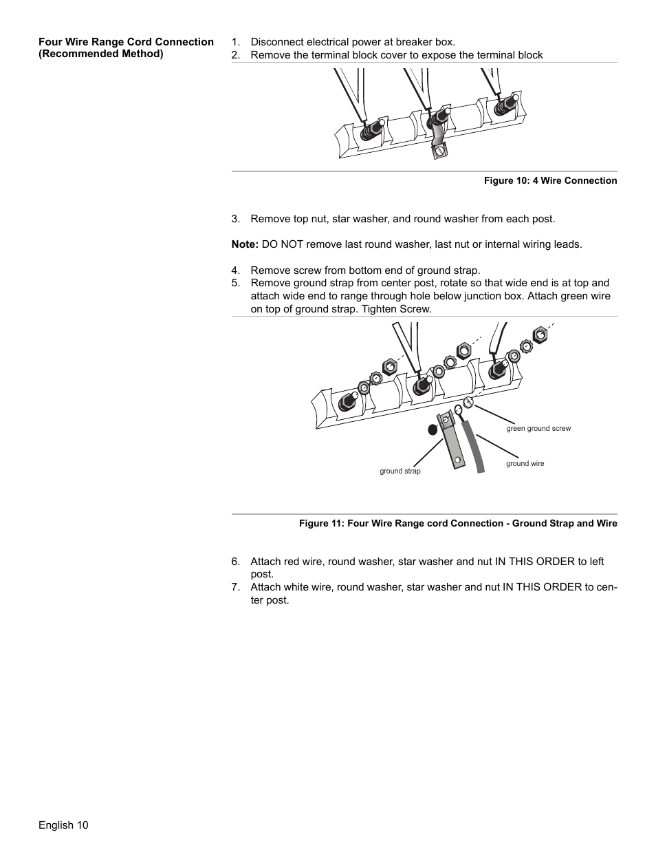 Disconnect electrical power at breaker box, Remove screw from bottom end of ground strap | Bosch BOSCH OVEN User Manual | Page 12 / 56