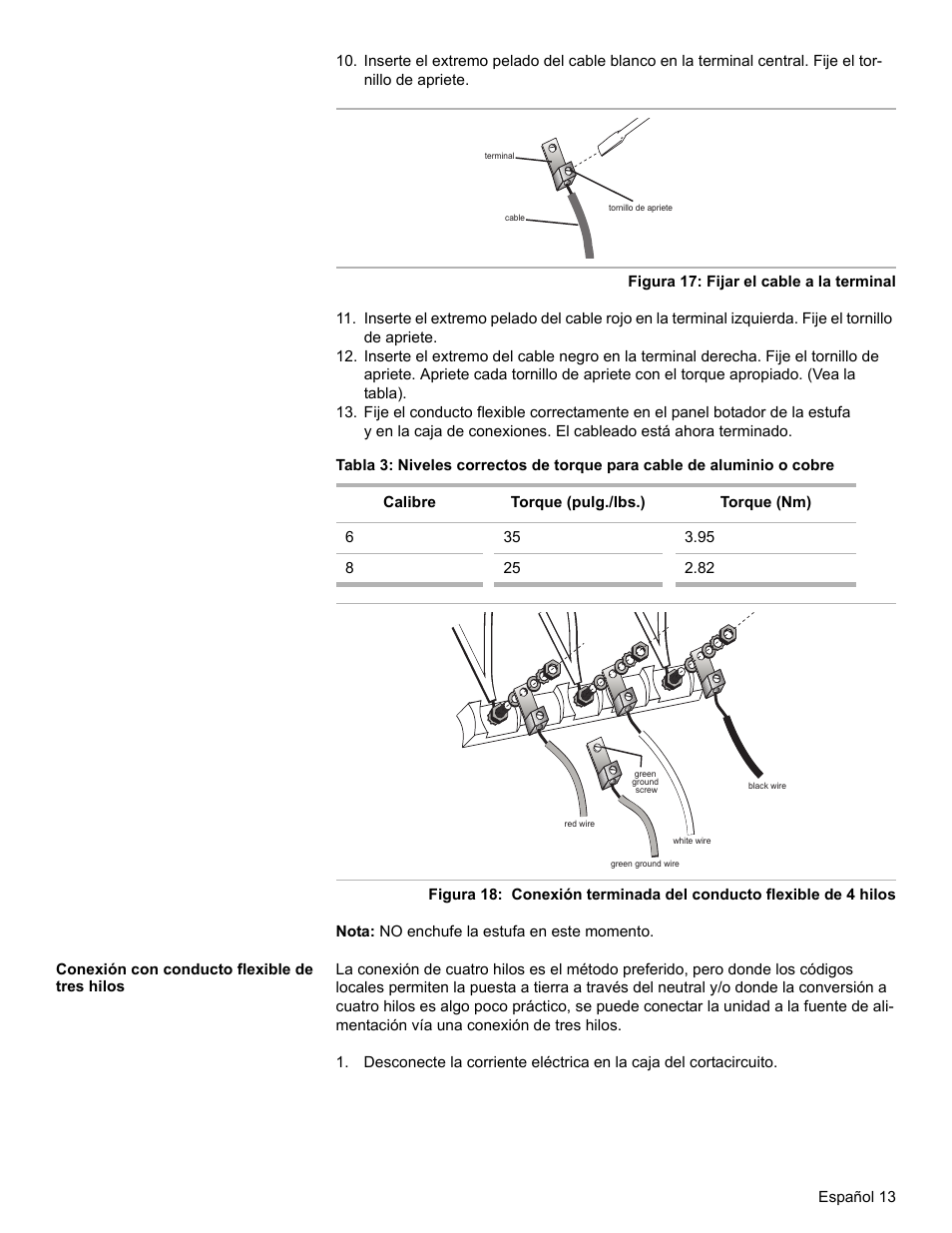 Conexión con conducto flexible de tres hilos | Bosch BOSCH OVEN User Manual | Page 51 / 56