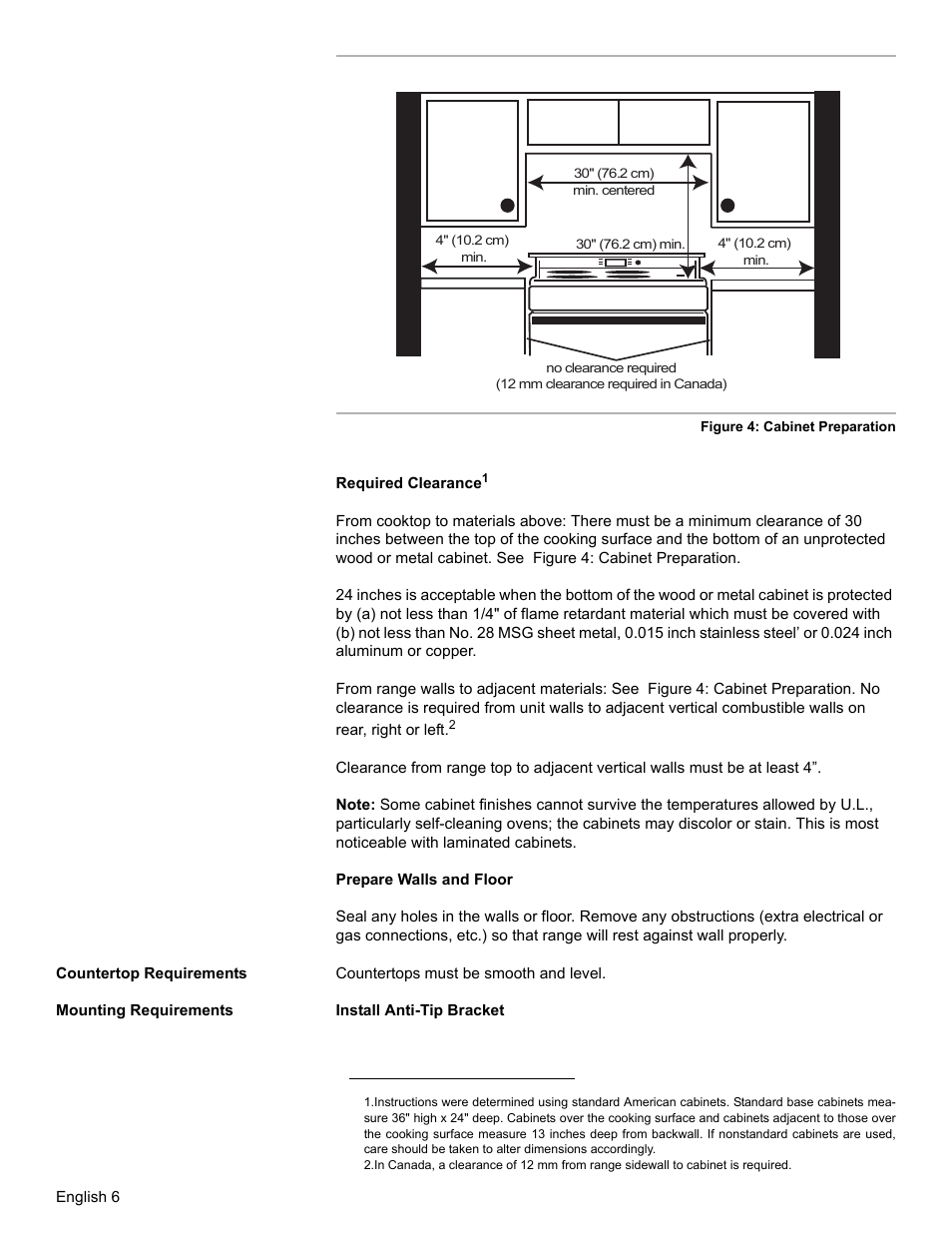 Countertop requirements, Mounting requirements | Bosch BOSCH OVEN User Manual | Page 8 / 56