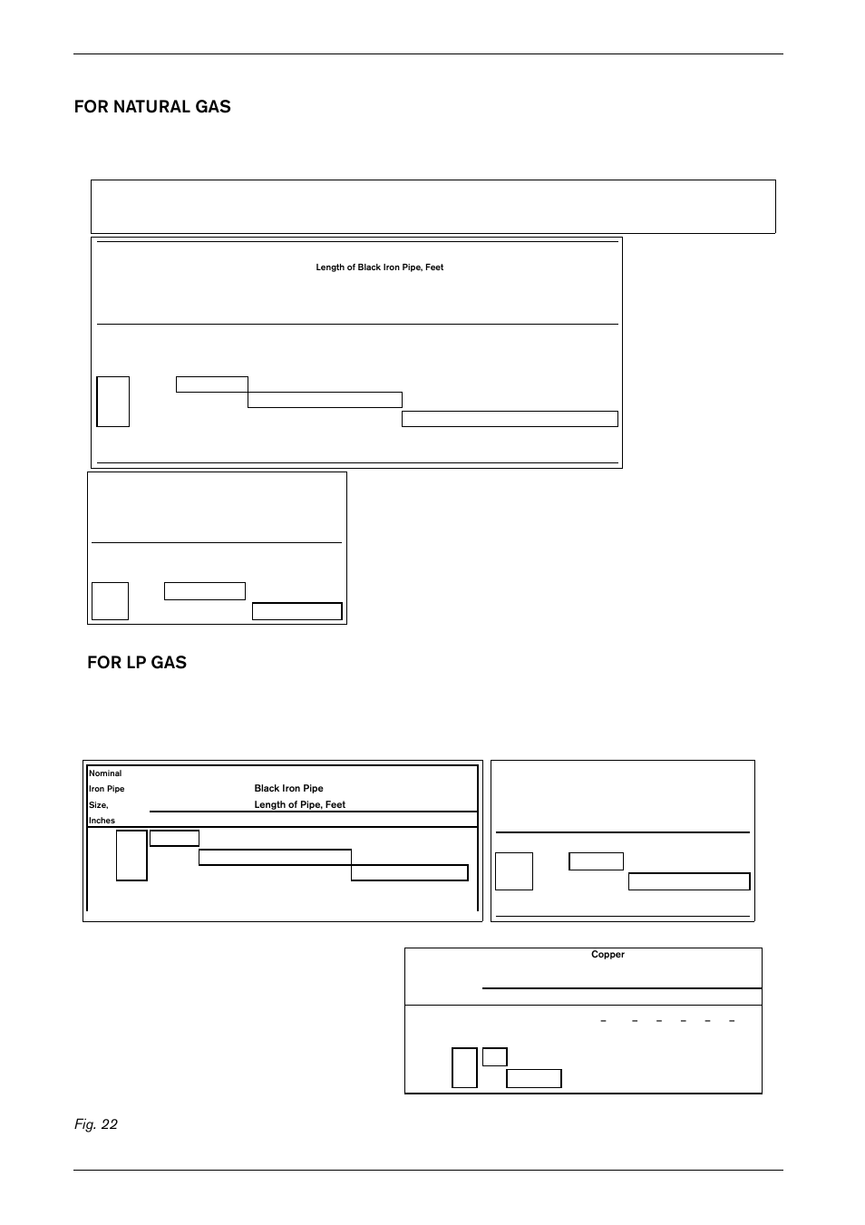 For natural gas, For lp gas, 16 appliance details | Bosch 2400E NG User Manual | Page 16 / 36