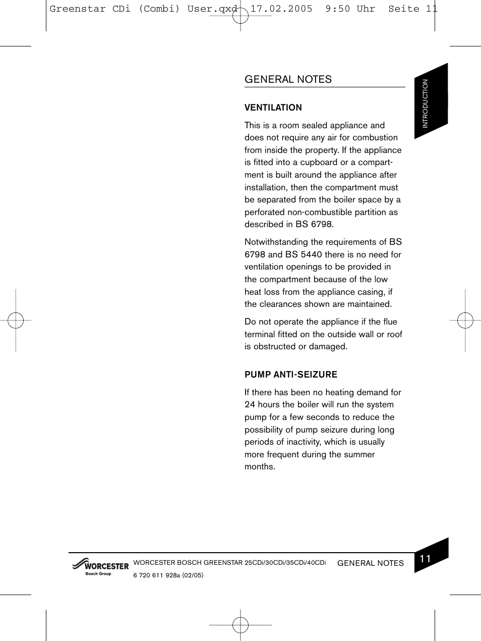 Bosch GREENSTAR CDI C13 User Manual | Page 11 / 24