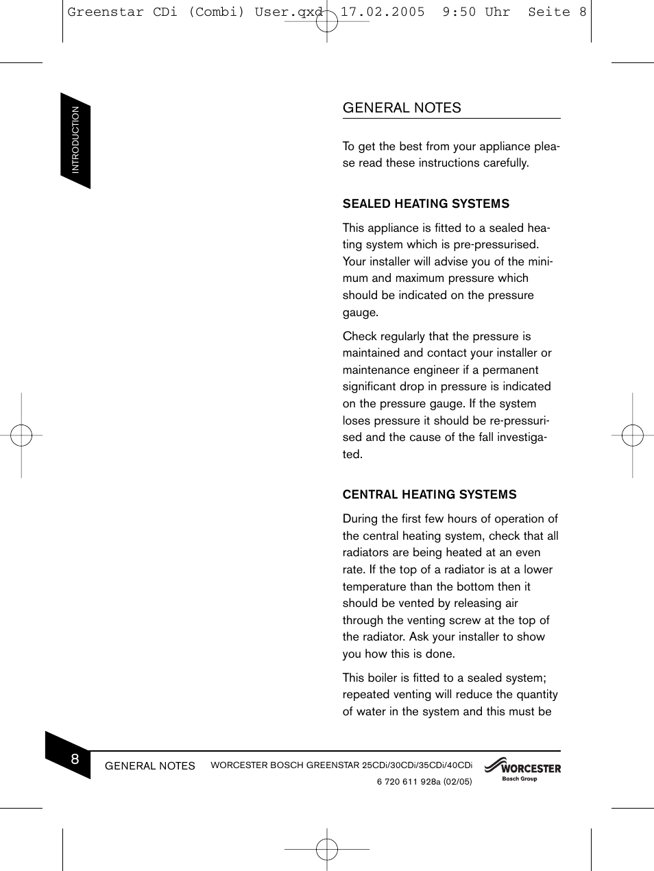 Bosch GREENSTAR CDI C13 User Manual | Page 8 / 24