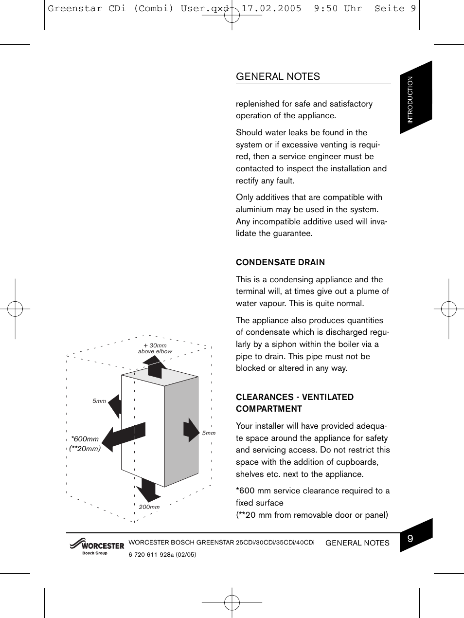 Bosch GREENSTAR CDI C13 User Manual | Page 9 / 24